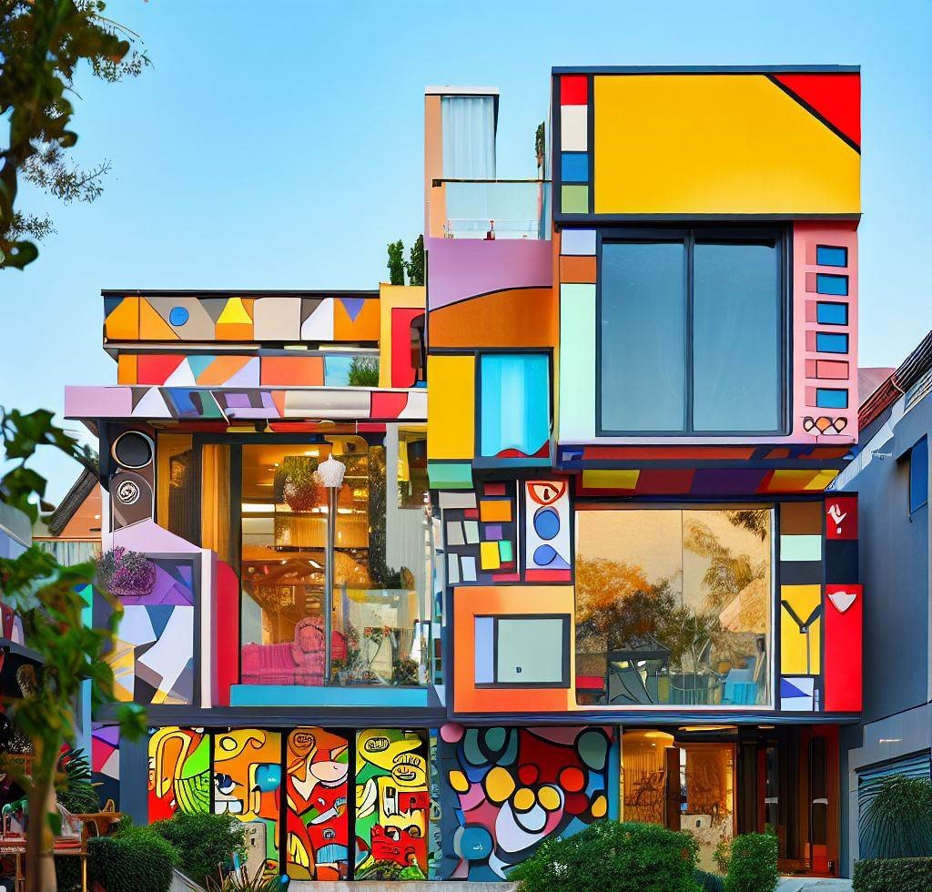 Una casa que abarca colores vibrantes, patrones atrevidos y formas divertidas inspiradas en el movimiento del arte pop.